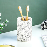 White and Black Speckled Ceramic Bathroom Set of 3